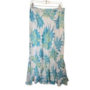 Y2K Vintage Cato Woman Tropical Floral Midi Skirt Flared Fairy Feminine 14/16W